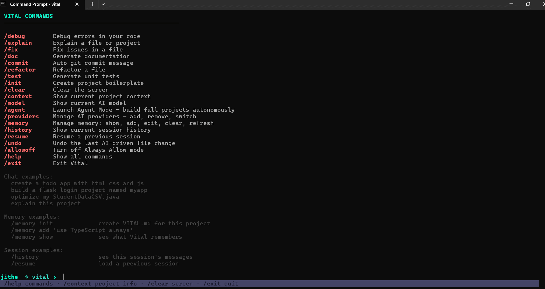 VITAL — AI Terminal Coding Assistant screenshot 2